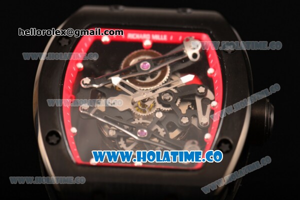 Richard Mille RM 038 Asia Automatic PVD Case with Skeleton Dial and Red Rubber Strap - Click Image to Close